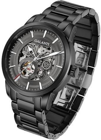 CADISEN Automatik Uhr Herren Mechanische Automatikuhr Saphirglas Und Rostfreier Stahl Wasserdicht Freizeit (schwarz)