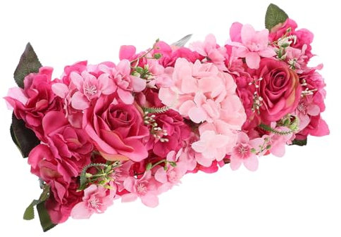 Cabilock Arrangement de Fleurs de Simulation Fleurs Roses artificielles Mariages décoratif des Roses Faire la fête Soie Panneaux de Fond Floraux décor de Toile de Fond de Mur Plastique Rosé
