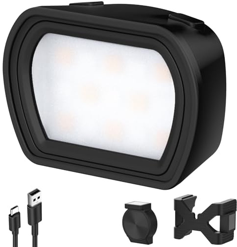 NEEWER Basics Videolicht Magnetisches Licht kompatibel mit DJI OSMO Pocket 3 Action Camera Creator Combo, 1,3W wiederaufladbarer Fülllicht mit verbesserten Halterungen für Videoaufnahmen, M21 Schwarz