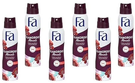 6x Fa Women Deospray Glamorous Moments Duft der schwarzen Orchidee Deospray 48h Schutz ohne Aluminumsalze Deodorant schützt 48h vor Körpergeruch und Achselnässe,150 ml (6er Pack)