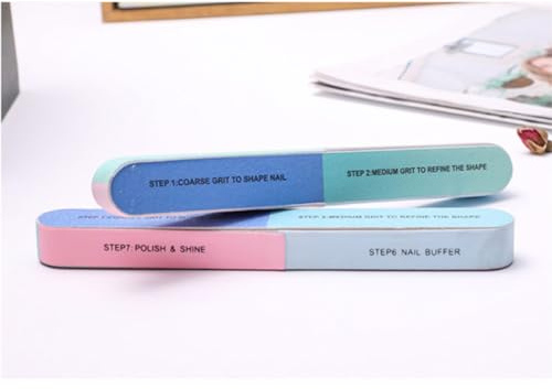 Veemoon Kit 8 Pezzi per Unghie Professionali 6 Lati Numerati e 7 Fasi in Spugna per Manicure da Viaggio per Donne Professionale