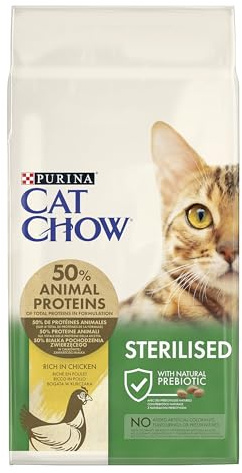 CAT CHOW Adulte Stérilisé - Riche en poulet - 10 KG - Croquettes pour chat adultes