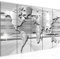 Runa Art Wandbild XXL Weltkarte Büro Wohnzimmer 200 x 80 cm Grau 5 Teilig - Made in Germany - 107955c