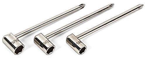 StewMac Taschen-Halsstabschlüssel, Set mit 3 Größen (für 1/4 Zoll Mutter, 9/32 Zoll Mutter und 5/16 Zoll Mutter)