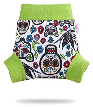 Petit Lulu Überhose (Schlupfüberhose) Größe XL (13kg +) für Höschenwindeln und Nachtwindeln (Gatos Calaveras (auf weiß))