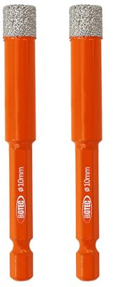 BGTEC Forets à Diamant Sec avec Changement Rapide Tige Hexagonale pour Carreaux de Porcelaine Céramique Marbre Brique 2 Pièces Diamètre 10mm