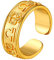 Suplight Damen Ring mit Sternzeichen Waage 18k vergoldet 7,2mm Offener Bandring verstellbarer Fingerring Simpel Sternbild Modeschmuck Accessoire für Geburtstag