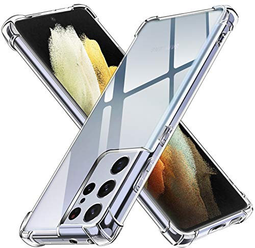 iVoler Cover per Samsung Galaxy S21 Ultra 5G, Custodia Trasparente per Assorbimento Degli Urti con Paraurti in TPU Morbido, Sottile Morbida in Silicone TPU Protettiva Case