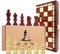 Schach Schachspiel Set klappbares Schachbrett mit Schachfiguren aus Holz 35 x 35 cm - Chess Board Spiel für Kinder und Erwachsene Reiseschach hochwertig und edel