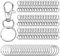 AUGSUN 100Pcs Attache Porte Clé Mousquetons Porte-Clés Anneau porte clé Porte Clef Argent pour Bijoux, Loisirs Créatifs