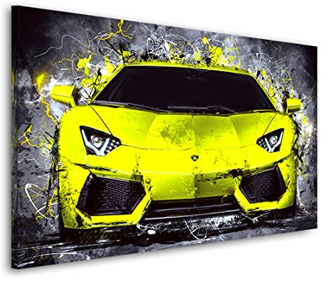 Kunstgestalten24 Leinwandbild Lamborghini Aventador Wandbild Kunstdruck Büro Deko XXL