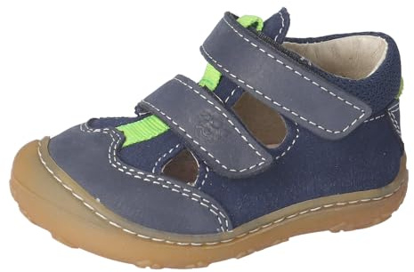 RICOSTA Jungen Kletthalbschuhe EBI, Baby und Kleinkinder Lauflernschuhe, Weite: Mittel, lose Einlage, Klettverschluss, Klettschuhe, Nautic (170), 19 EU