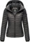 MARIKOO Damen Jacke Steppjacke Übergangsjacke mit Kapuze gesteppt B600 [B600-Samt-Anthrazit-Gr.M]