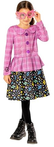 RUBIE'S Harry Potter Officiel Déguisement Luxe Luna Lovegood Enfant Fille,Taille 7-8 ans ,Costume Veste Rose, Jupe et Lunettes - Pour Halloween, Carnaval - Idée Cadeau de Noël
