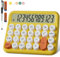 Calculadora Oficina, Calculadora Grande Universitaria de 12 dígitos con Batería DECKLIST, Pantalla Grande y Clara, Botones Grandes Fáciles de Presionar(Amarillo)