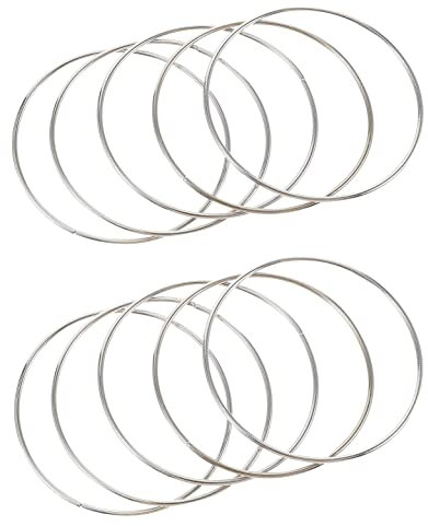 BOBOZHONG Traumfänger Runde Ringe,10PCS Metall Handwerk Ringe Praktische Durable Dreamcatcher Hoop Metallring für Traumfänger Festival Kränze DIY Kunst und Handwerk Projekte (10cm)