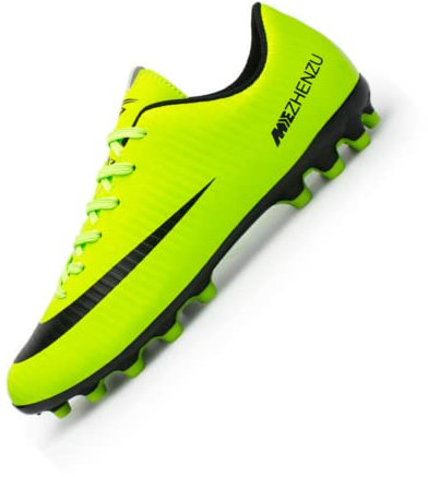 Agnueuty Football Boots for Big Kids Light-Weight Football Shoes Unisex Youth Boys Gils Football Trainers,Green,3.5 UK