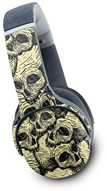 MightySkins Carbon Fiber Skin Compatible with Skullcandy Crusher Evo Wireless - Inked Skulls | Protective, Durable Textured Carbon Fiber Finish | Easy to Apply | Made in The USA