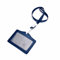 GOOD STUFF Porte-badge de cou horizontal bleu - Porte carte avec fenêtre transparente et ouverture supérieure pour insérer des cartes, des cartes et des documents.