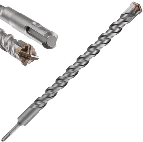 Wensilon Concrete Drill Bit lengthening 1pcs 1-1/4 X 18-16 Cross-Type Double Thread Carbide Material Suitable for Concrete, Brick, Cement Walls, Stone, Extra Long Hammer Drill Bits for Concrete