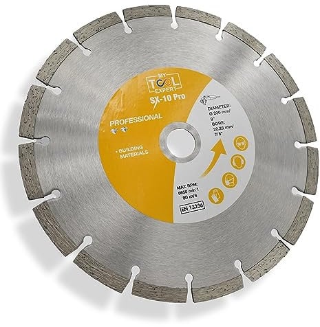 230mm Universal Segmented Diamond Blade For Angle Grinder, SX-10 PRO Diamond Cutting Discs for Masonry Cutting, Bricks, Reinforced Concrete, Roofing Materials, Kerb