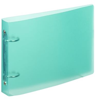 Viquel - Classeur à fiches Bristol 14,8x21cm souple et résistant - 2 anneaux - Format A5 (25x16,5cm) - Vert turquoise translucide
