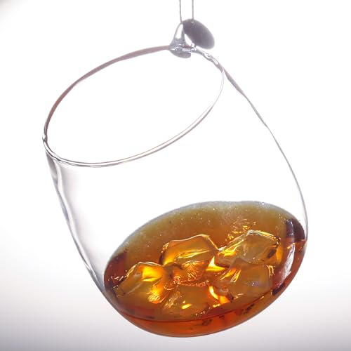 Weihnachtsbaumschmuck WHISKYGLAS Christbaumschmuck aus Glas Weihnachtsbaum Anhänger H: 7,5cm - Bernstein, transparent