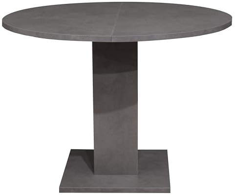 Tap/Rund_90 Esstisch RUND Küchentisch graphit grau ausziehbar 90 cm Durchmesser