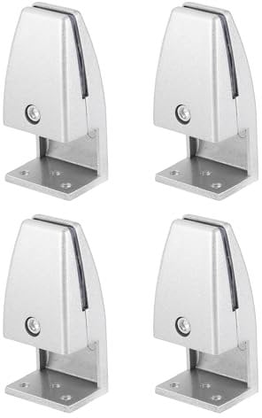 sourcing map Office Desk Partition Support Bracket, 4pcs Desk Divider Clamp Brackets Screen Clip Holders for 4-20mm Thick, Silver Tone