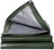 EPFHR Lona de Tela de 2x6 m, 180 g/㎡, Verde/Plateado, Impermeable, Lona para Camiones con Ojales, Lona Protectora, Lona para Barcos, Lona de Madera para Muebles de jardín, Cubierta para Piscina, Tram