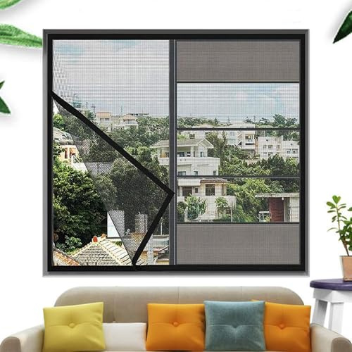 Tela Mosquitera para puerta y ventana, 120x105cm Mosquiteras Auto-Adhesivas para Ventanas, mosquitera ventana para interior, exterior Mosquitero para Ventanas