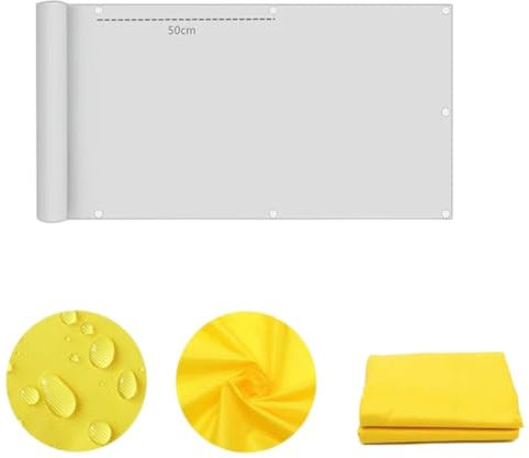 Clôture de balcon imperméable 420D - Protection contre les UV - Brise-vue - Jaune - 1,5 x 2,5 m