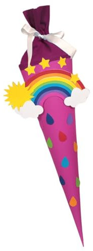 Schultüte Bastelset Regenbogen pink