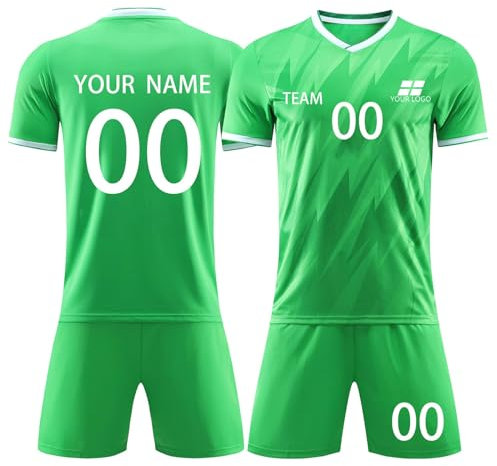 Benutzerdefiniertes Fußball Trikot für Kinder mit Namen Nummer Team und Logo Fussball Trainingsanzug Sportshirt Fussball Trainingsanzug Sportshirt Herren/Junge 5 L