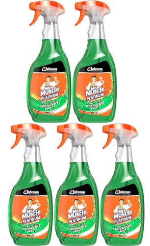 Mr Muscle Window & Glass Cleaner with Added Vinegar Streak Free Shine 750ml 5 Pack with Welari Thank You Card | 5 Pack | 5 x 750ml