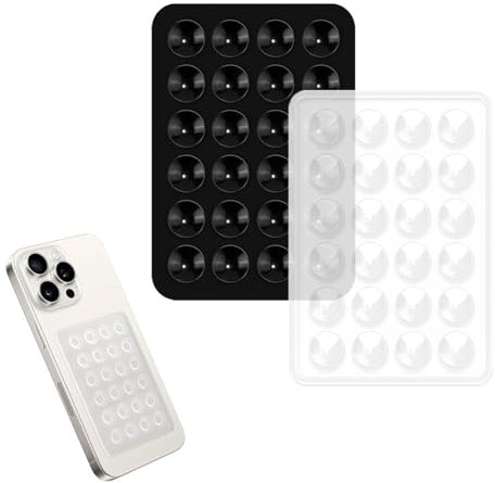 HUSABEJAIN 2 PCS Silicone Suction Phone Case Mount Anti-Slip Suction Cup Phone Holder for Selfies and Tiktok Videos Compatible with iPhone and Android Cases