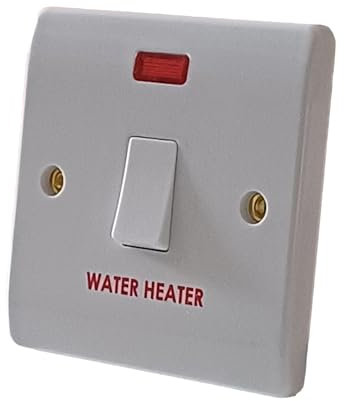 ÉABCON Interruptor de calentador de agua, Conmutador 20 amperios, elegante y robusto, color blanco