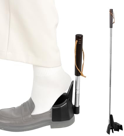 iGuerburn Schuhlöffel Lang, Teleskopisch 24 cm~80 cm Schuhanzieher Langer Griff für Senioren, schuhanzieher Lang für Männer Frauen Kinder