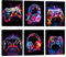 CHDITB 6Pcs Watercolor Gaming Wall Art,Video Game Poster Set,Colorful Neon Game Painting Prints