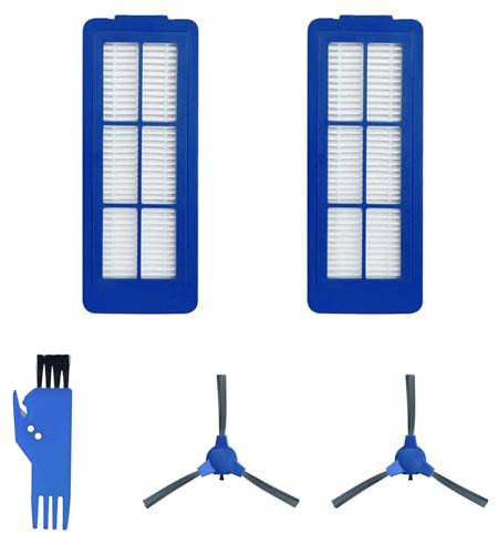 Seitenbürstenfilter für Eufy Robovac G10 Hybrid, 11S Max, 15C Max, 30C Max, G30 Hybrid Roboter-Staubsauger, 2 Hepa-Filter, 2 Seitenbürsten