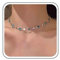 Aneneiceera Bohème Winzige Blaue Strass-Halskette Blaue Cz-Kristall-Halskette Silberne Kette Station Halskette Blauer Topas Halskette Schmuck Für Frauen
