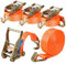 4 Stück Spanngurte mit Haken Ratsche in 6m 2000kg 2T Zweiteilig 38 mm Ratschengurt Zurrgurte für Ladungssicherung TÜV/GS Zertifiziert(Orange)
