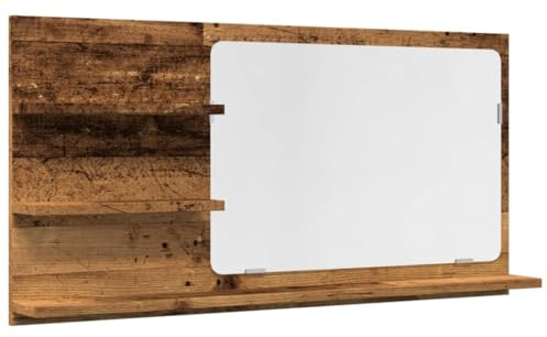 vidaXL Badspiegel mit Ablagen Altholz-Optik 90x11x45 cm Holzwerkstoff