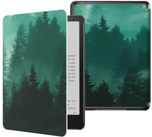 MoKo Hülle für 7 Kindle Paperwhite 12. Gen & Colorsoft, Grüner Wald | Leicht&Schlank, Leichte PU, Auto Schlaf/Aufwach, für Kindle Paperwhite 12. Gen 2024&Kindle Colorsoft 1. Gen 2025/2026