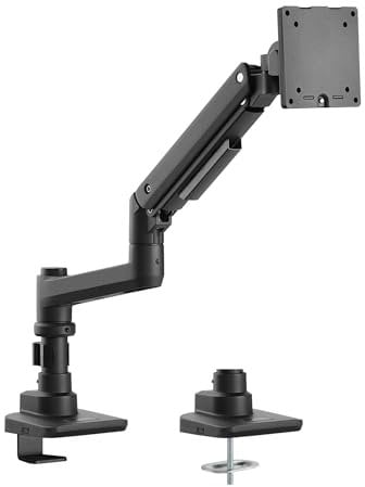 Wiltec Monitor Arm max. 20 kg Desk Mount Stand for 17-49 Inch Computer Screens, Adjustable Arm, Desk Clamp, Easy Installation, Tilt, Rotate and Swivel Function