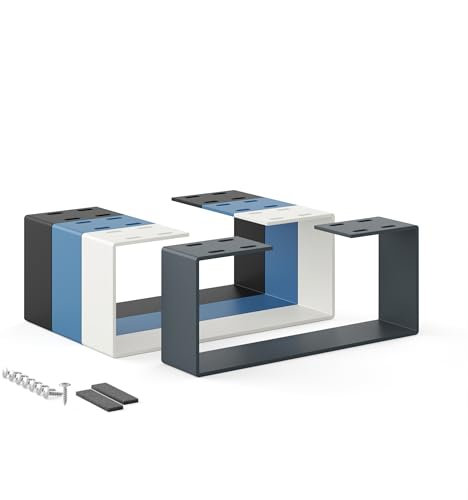 HOLZBRINK Tischbeine Metall Grau 1 Stück | Tischkufen/Tischgestell für Couchtisch, Esstisch, Schreibtisch, Sitzbank | Möbelfüße Size: 37x15cm