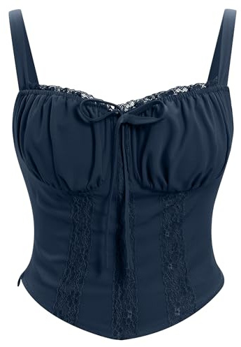 IBAKOM Femmes Corset Sexy Dentelle Buste Gilet Tops Moulage Body Vintage Spaghetti Avec Corset Out Party Tops