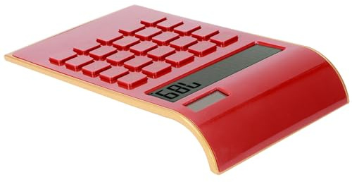 Großer Taschenrechner, Tischrechner, Tragbar, 10 Ziffern mit LCD-Display, Taschenrechner für Heimbüros (Rot)