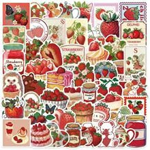 50Stück Erdbeeren Aufkleber für Kühlschrank,Laptop,Fahrrad,Gepäck,Computer,Stoßstange,Niedliche Strawberry Wasserdicht Vinyl Decal,Erwachsene Geschenk,Obst Ästhetische Graffiti Sticker