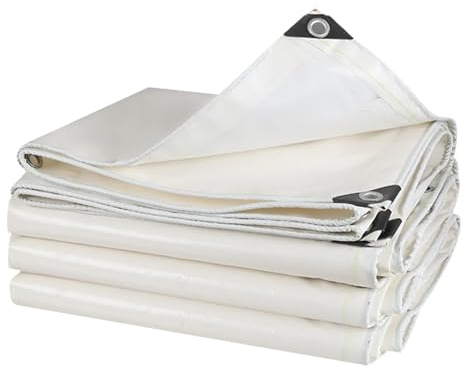 Waterproof PVC Tarpaulin 500gsm Heavy Duty Reinforced Edges Groundsheet for Camping Swimming Pools Boats Caravans (2x6m)